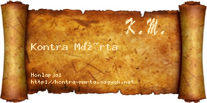 Kontra Márta névjegykártya